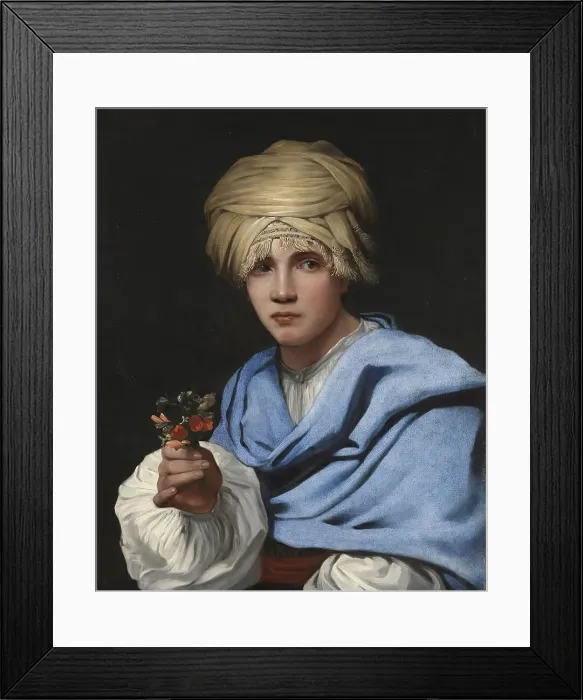 Framed Print : Boy in a Turban holding a Nosegay, 1658. Creator: Michiel Sweerts Framed Print : Boy in a Turban holding a Nosegay, 1658. Creator: Michiel Sweerts
