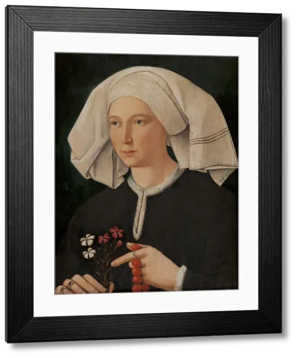 Framed Print : Portrait of a Woman, 1480. Creator: Anon Framed Print : Portrait of a Woman, 1480. Creator: Anon