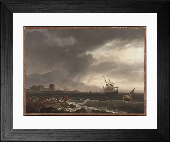 Framed Print : A Stormy Sea, 1748. Creator: Claude-Joseph Vernet Framed Print : A Stormy Sea, 1748. Creator: Claude-Joseph Vernet
