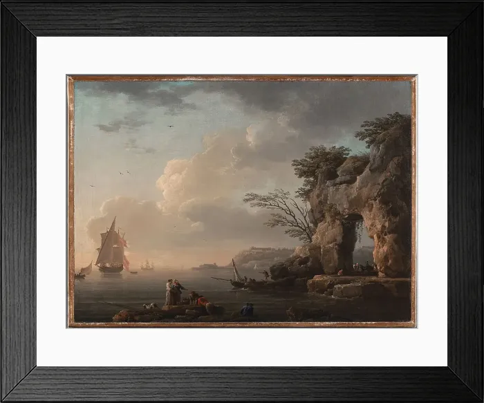 Framed Print : A Calm Sea, 1748. Creator: Claude-Joseph Vernet Framed Print : A Calm Sea, 1748. Creator: Claude-Joseph Vernet