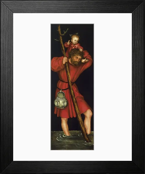 Framed Print : Saint Christopher (Exterior Left Wing), 1514. Creator: Lucas Cranach the Elder Framed Print : Saint Christopher (Exterior Left Wing), 1514. Creator: Lucas Cranach the Elder