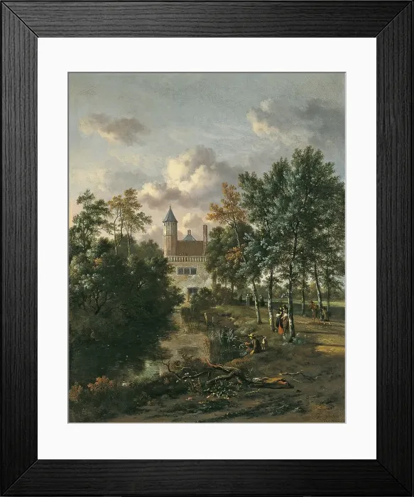 Framed Print : Castle in a Forest, 1667. Creator: Jan Wijnants Framed Print : Castle in a Forest, 1667. Creator: Jan Wijnants