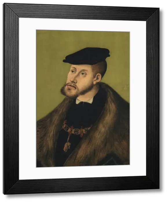 Framed Print : Portrait of the Emperor Charles V, 1533. Creator: Lucas Cranach the Elder Framed Print : Portrait of the Emperor Charles V, 1533. Creator: Lucas Cranach the Elder