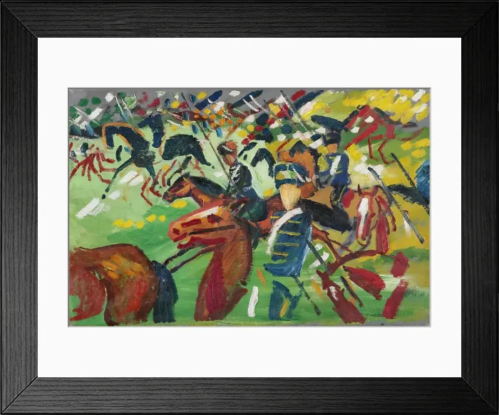 Framed Print : Hussars on a Sortie, 1913. Creator: August Macke Framed Print : Hussars on a Sortie, 1913. Creator: August Macke