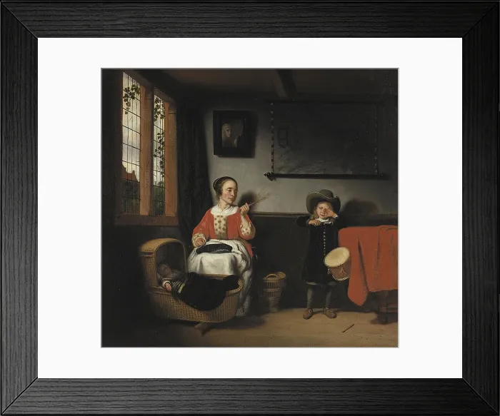 Framed Print : The Naughty Drummer, 1655. Creator: Nicolaes Maes Framed Print : The Naughty Drummer, 1655. Creator: Nicolaes Maes