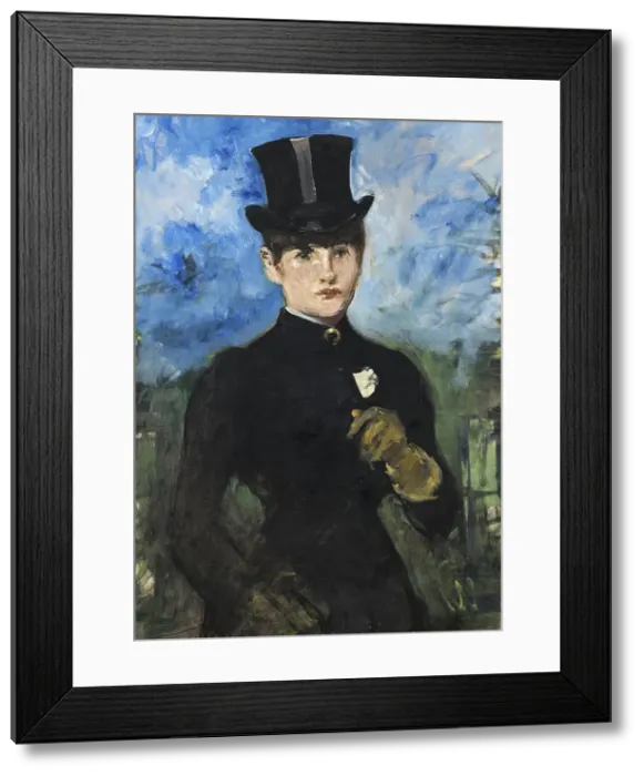 Framed Print : Horsewoman, Full-Face (L'Amazone), 1882. Creator: Edouard Manet Framed Print : Horsewoman, Full-Face (L'Amazone), 1882. Creator: Edouard Manet