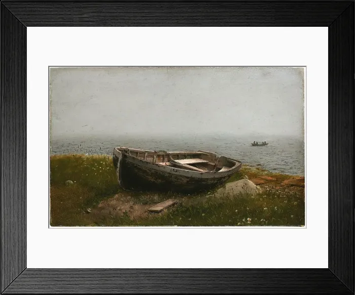 Framed Print : Abandoned Skiff, 1850. Creator: Frederic Edwin Church Framed Print : Abandoned Skiff, 1850. Creator: Frederic Edwin Church