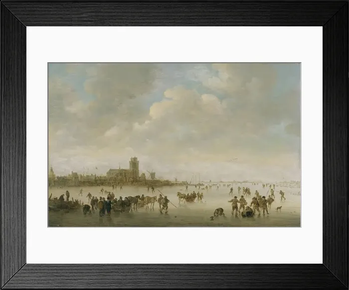 Framed Print : Winter Landscape with Figures on Ice, 1643. Creator: Jan van Goyen Framed Print : Winter Landscape with Figures on Ice, 1643. Creator: Jan van Goyen