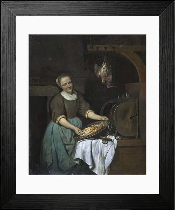 Framed Print : The Cook, 1657. Creator: Gabriel Metsu Framed Print : The Cook, 1657. Creator: Gabriel Metsu