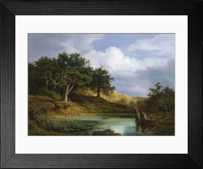 Framed Print : Oaks beside the Water, 1832. Creator: Christian Morgenstern Framed Print : Oaks beside the Water, 1832. Creator: Christian Morgenstern