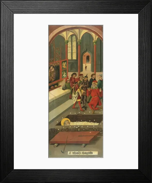 Framed Print : The Miracle of the Hosts at the Tomb of Saint John the Evangelist, 1478. Creator: Gabriel Malesskircher Framed Print : The Miracle of the Hosts at the Tomb of Saint John the Evangelist, 1478. Creator: Gabriel Malesskircher