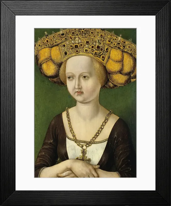 Framed Print : Portrait of Kunigunde of Austria, 1485. Creator: Anon Framed Print : Portrait of Kunigunde of Austria, 1485. Creator: Anon
