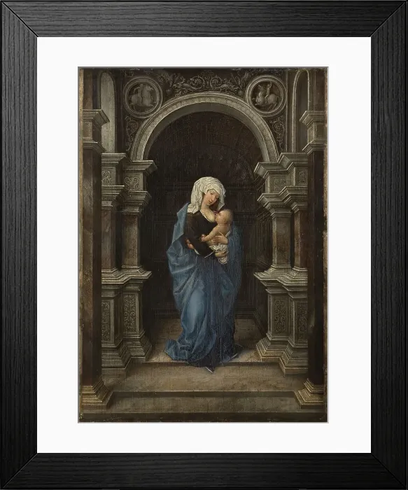 Framed Print : The Virgin, standing, with the Christ Child at her Breast, 1530. Creator: Anon Framed Print : The Virgin, standing, with the Christ Child at her Breast, 1530. Creator: Anon