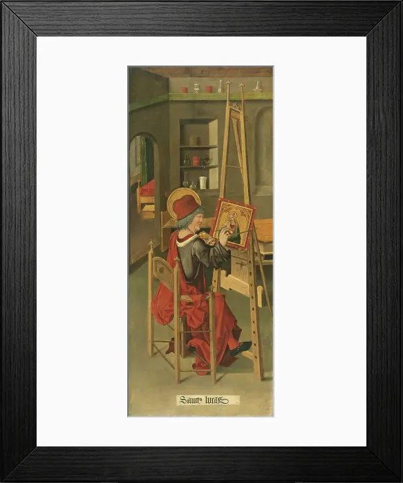 Framed Print : Saint Luke painting the Virgin, 1478. Creator: Gabriel Malesskircher Framed Print : Saint Luke painting the Virgin, 1478. Creator: Gabriel Malesskircher