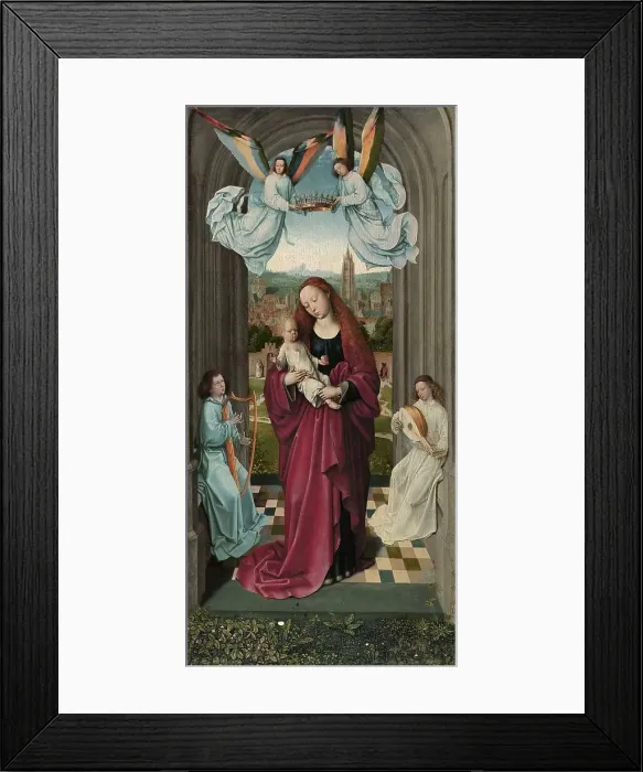 Framed Print : The Virgin and the Child between Angels, 1500. Creator: Master of the Andre Madonna Framed Print : The Virgin and the Child between Angels, 1500. Creator: Master of the Andre Madonna