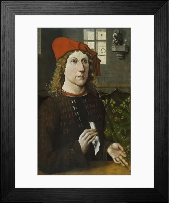 Framed Print : Portrait of a Young Man, 1485. Creator: Master of the Luneburg Last Judgement Framed Print : Portrait of a Young Man, 1485. Creator: Master of the Luneburg Last Judgement