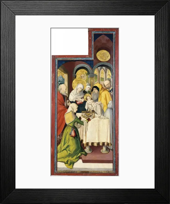 Framed Print : The Presentation in the Temple (Interior right wing), 1515. Creator: Anon Framed Print : The Presentation in the Temple (Interior right wing), 1515. Creator: Anon
