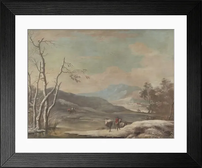 Framed Print : Winter Landscape, 1728. Creator: Marco Ricci Framed Print : Winter Landscape, 1728. Creator: Marco Ricci