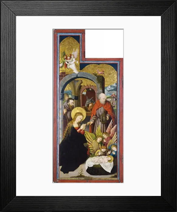 Framed Print : The Adoration of the Sheperds (Interior left wing), 1515. Creator: Anon Framed Print : The Adoration of the Sheperds (Interior left wing), 1515. Creator: Anon