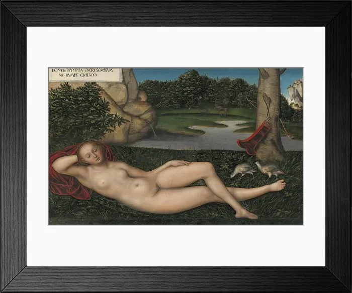 Framed Print : The Nymph at the Fountain, 1530. Creator: Lucas Cranach the Elder Framed Print : The Nymph at the Fountain, 1530. Creator: Lucas Cranach the Elder