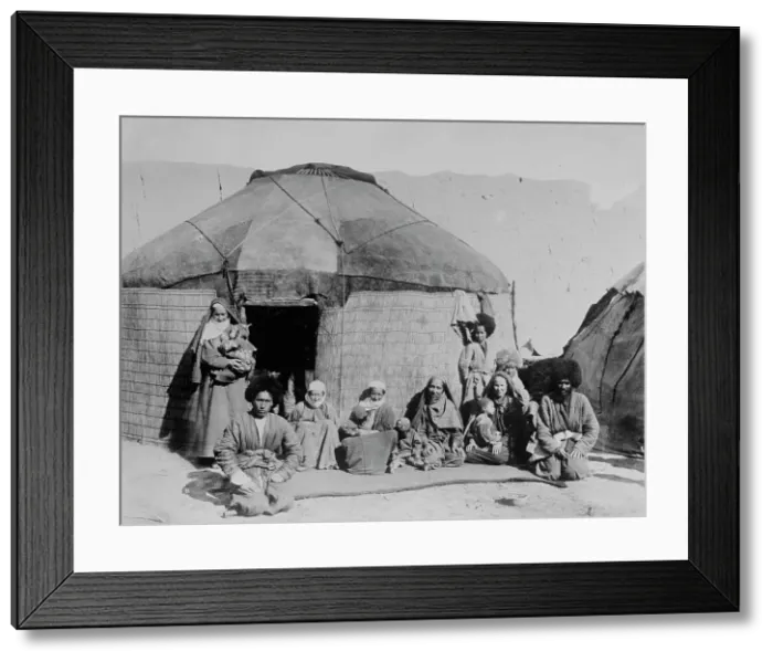 Framed Print : Afghan nomads, seated outside tent, 1919. Creator: Bain News Service Framed Print : Afghan nomads, seated outside tent, 1919. Creator: Bain News Service