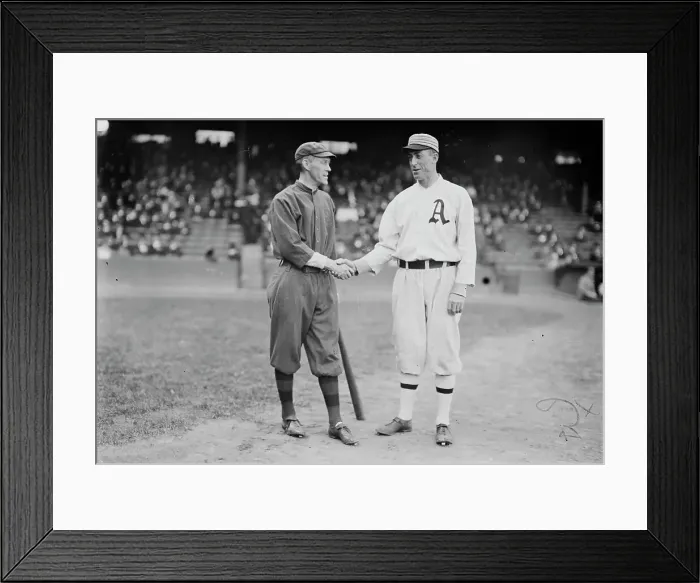 Framed Print : Johnny Evers, Boston NL and Eddie Plank, Philadelphia AL (baseball), 1914. Creator: Bain News Service Framed Print : Johnny Evers, Boston NL and Eddie Plank, Philadelphia AL (baseball), 1914. Creator: Bain News Service
