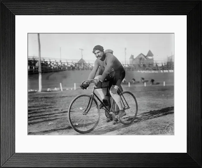 Framed Print : Cyclist Germain, 1910. Creator: Bain News Service Framed Print : Cyclist Germain, 1910. Creator: Bain News Service