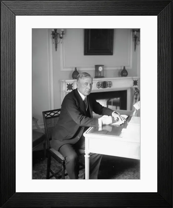 Framed Print : F. Lowden, seated at desk, writing, 1919. Creator: Bain News Service Framed Print : F. Lowden, seated at desk, writing, 1919. Creator: Bain News Service