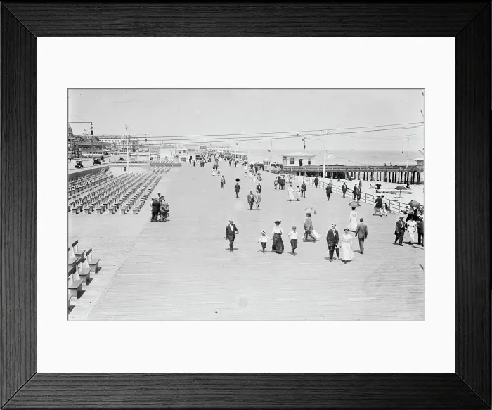 Framed Print : Board walk, Asbury, 1911. Creator: Bain News Service Framed Print : Board walk, Asbury, 1911. Creator: Bain News Service