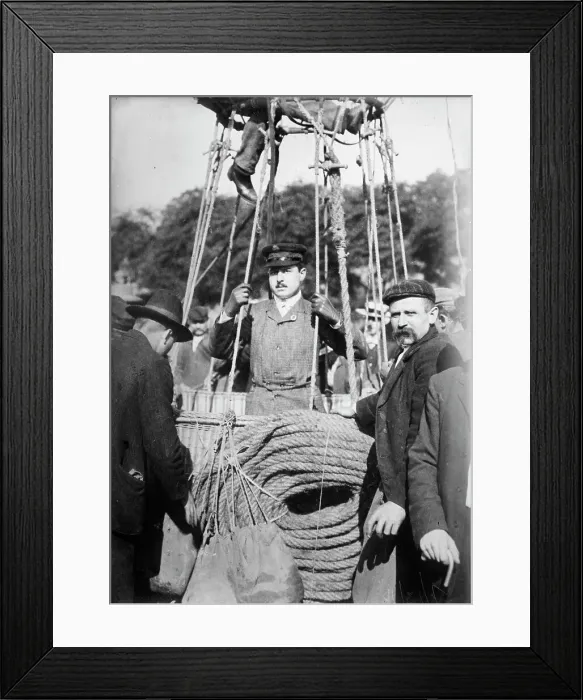 Framed Print : Oscar Erbsloh, ready to go up in balloon, 1916. Creator: Bain News Service Framed Print : Oscar Erbsloh, ready to go up in balloon, 1916. Creator: Bain News Service