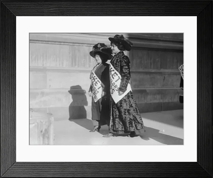 Framed Print : Women strike pickets, New York, 1910. Creator: Bain News Service Framed Print : Women strike pickets, New York, 1910. Creator: Bain News Service