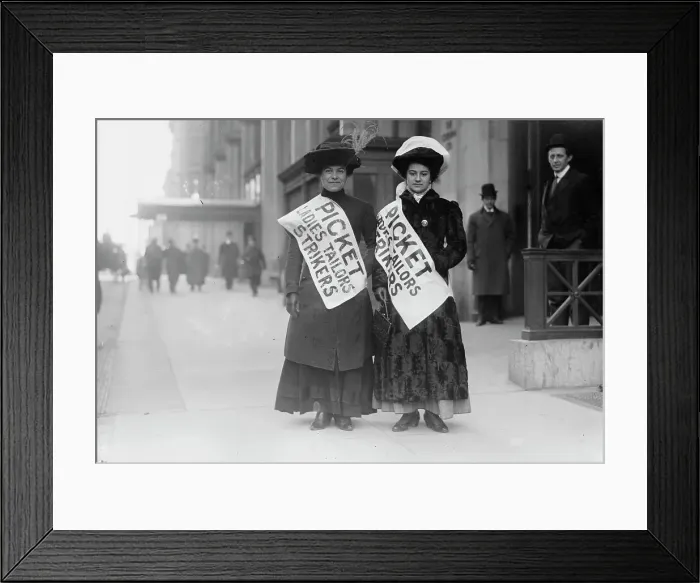 Framed Print : Women strike pickets, New York, 1910. Creator: Bain News Service Framed Print : Women strike pickets, New York, 1910. Creator: Bain News Service
