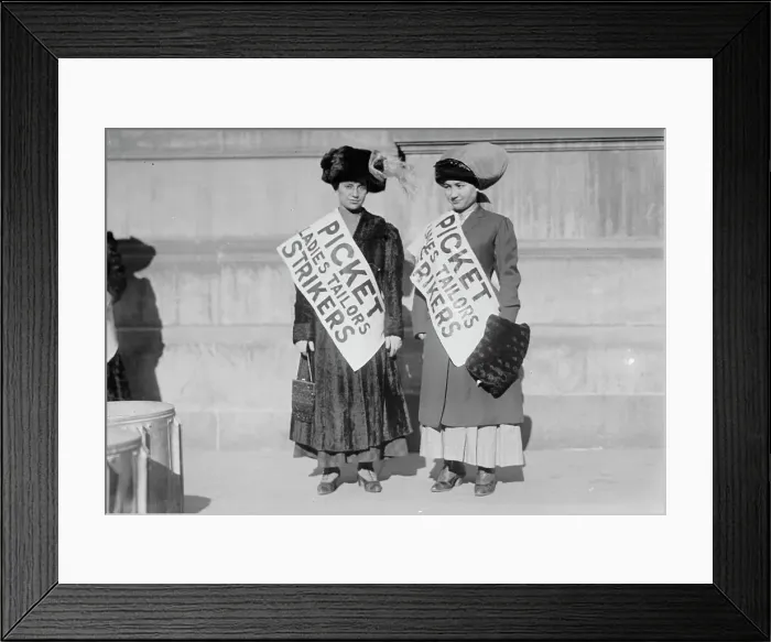 Framed Print : Women strike pickets from Ladies Tailors, New York, 1910. Creator: Bain News Service Framed Print : Women strike pickets from Ladies Tailors, New York, 1910. Creator: Bain News Service