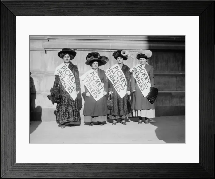 Framed Print : Strike pickets, 1910. Creator: Bain News Service Framed Print : Strike pickets, 1910. Creator: Bain News Service