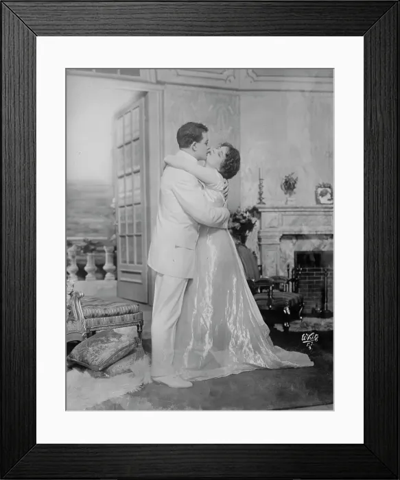 Framed Print : Laura Hall and Orrin Johnson embracing, scene form Children of Destiny, White N.Y. Photo, 1913. Creator: Bain News Service Framed Print : Laura Hall and Orrin Johnson embracing, scene form Children of Destiny, White N.Y. Photo, 1913. Creator: Bain News Service