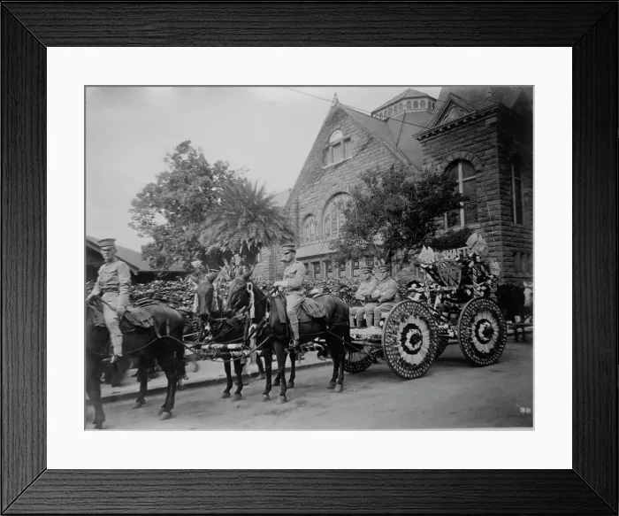 Framed Print : Float representing Fort Shafter, Floral Parade, Honolulu, 1910. Creator: Bain News Service Framed Print : Float representing Fort Shafter, Floral Parade, Honolulu, 1910. Creator: Bain News Service