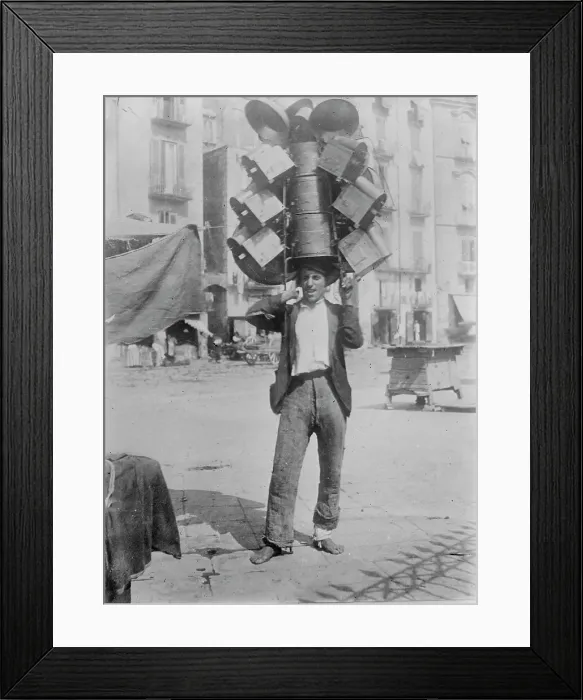 Framed Print : Peddler, Naples, 1910. Creator: Bain News Service Framed Print : Peddler, Naples, 1910. Creator: Bain News Service