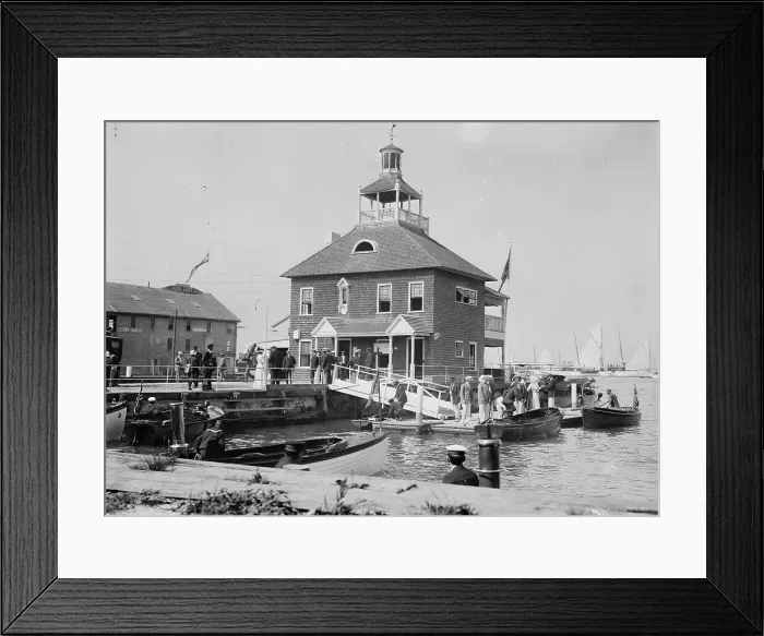 Framed Print : N.Y. Yacht Club Landing - Newport, between c1910 and c1915. Creator: Bain News Service Framed Print : N.Y. Yacht Club Landing - Newport, between c1910 and c1915. Creator: Bain News Service