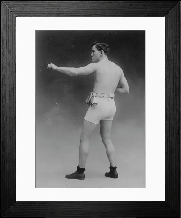 Framed Print : Tommy Murphy in athletic trunks, 1910. Creator: Bain News Service Framed Print : Tommy Murphy in athletic trunks, 1910. Creator: Bain News Service