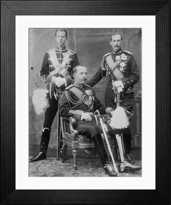 Framed Print : Prince Andreas, Nicholas, and King Constantinos of Greece, 1913. Creator: Bain News Service
