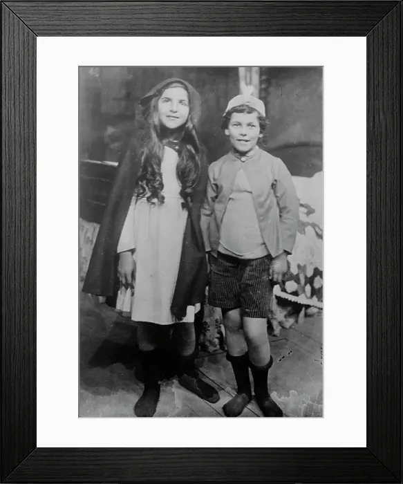 Framed Print : Miss Pauline Gilmer and Miss Olive Water in the Blue Bird, 1910. Creator: Bain News Service Framed Print : Miss Pauline Gilmer and Miss Olive Water in the Blue Bird, 1910. Creator: Bain News Service