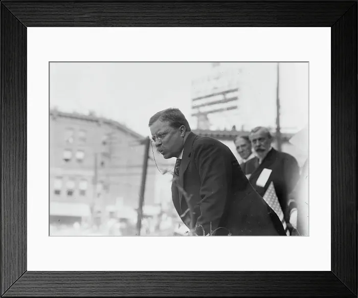 Framed Print : Roosevelt speaking outside, Yonkers, NY, 1910. Creator: Bain News Service Framed Print : Roosevelt speaking outside, Yonkers, NY, 1910. Creator: Bain News Service