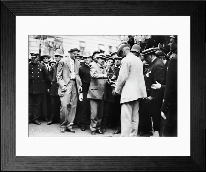 Framed Print : Subway beginning, Lexington Ave.; Chief Engineer Stack, W.R. Wilcox, D. McManus, 1911. Creator: Bain News Service Framed Print : Subway beginning, Lexington Ave.; Chief Engineer Stack, W.R. Wilcox, D. McManus, 1911. Creator: Bain News Service