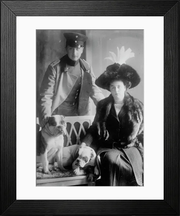 Framed Print : Prince and Princess August Wilhelm von Preussen with dogs, 1912. Creators: Bain News Service, George Graham Bain Framed Print : Prince and Princess August Wilhelm von Preussen with dogs, 1912. Creators: Bain News Service, George Graham Bain