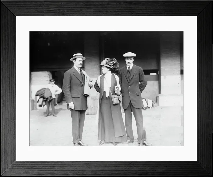 Framed Print : Bertrand Lesseps, Countess de la Bagassiere, and Jacque de Lesseps standing together, 1910. Creator: Bain News Service Framed Print : Bertrand Lesseps, Countess de la Bagassiere, and Jacque de Lesseps standing together, 1910. Creator: Bain News Service