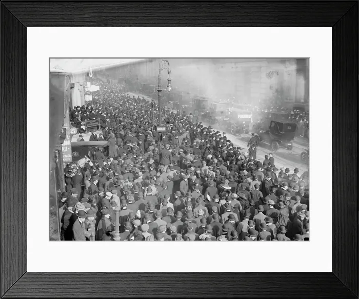 Framed Print : Card. Farley passing up Broadway, 1912. Creator: Bain News Service Framed Print : Card. Farley passing up Broadway, 1912. Creator: Bain News Service