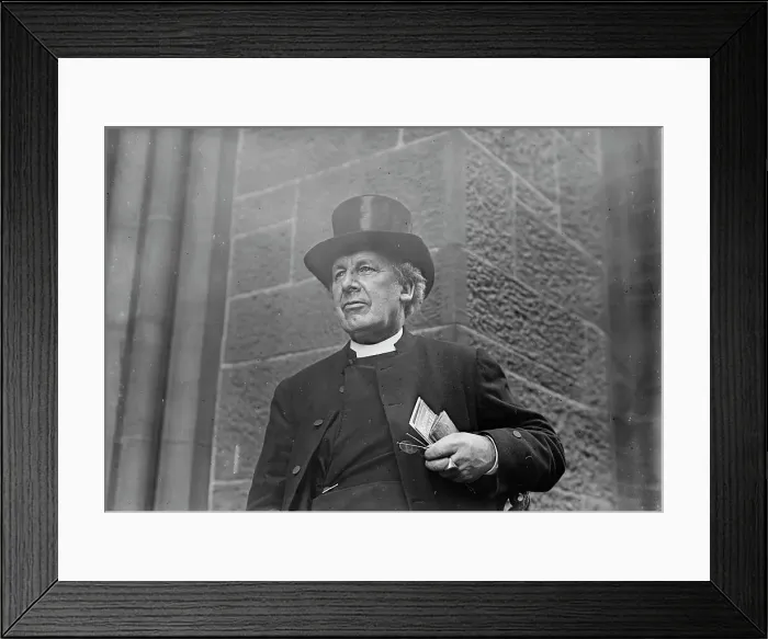 Framed Print : Bishop of Salisbury holding glasses and train schedule, 1910. Creator: Bain News Service Framed Print : Bishop of Salisbury holding glasses and train schedule, 1910. Creator: Bain News Service