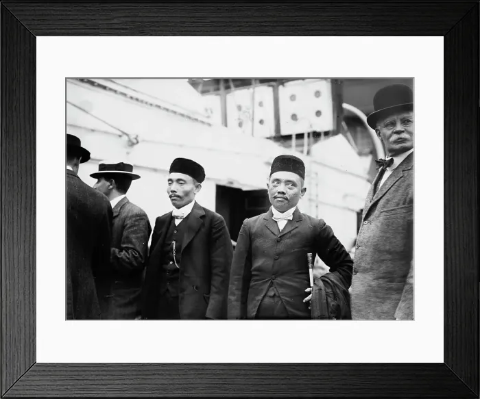 Framed Print : Sultan of Sulu with his brother and others, 1910. Creator: Bain News Service Framed Print : Sultan of Sulu with his brother and others, 1910. Creator: Bain News Service