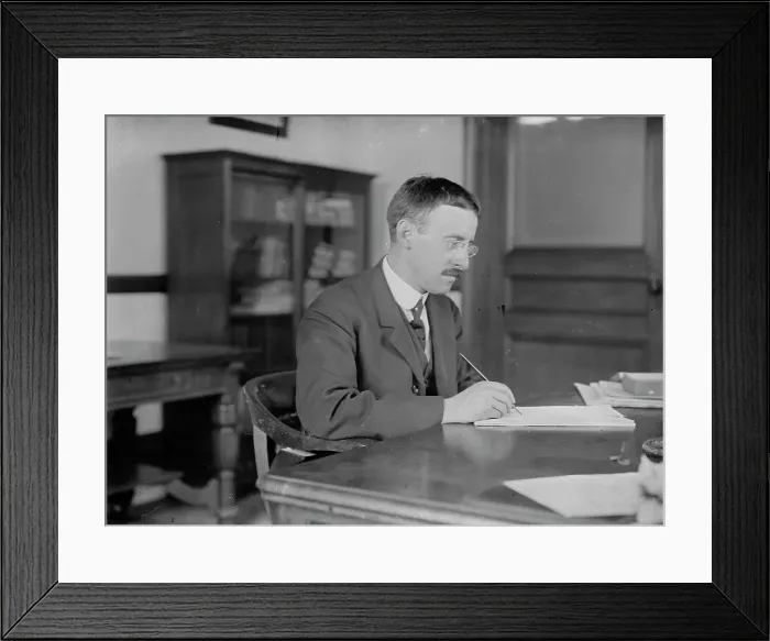 Framed Print : H.L. Stimson at desk writing, 1910. Creator: Bain News Service Framed Print : H.L. Stimson at desk writing, 1910. Creator: Bain News Service