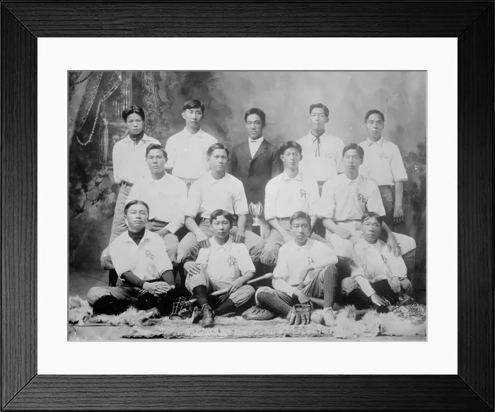 Framed Print : Chinese baseball team, Honolulu, 1910. Creator: Bain News Service Framed Print : Chinese baseball team, Honolulu, 1910. Creator: Bain News Service